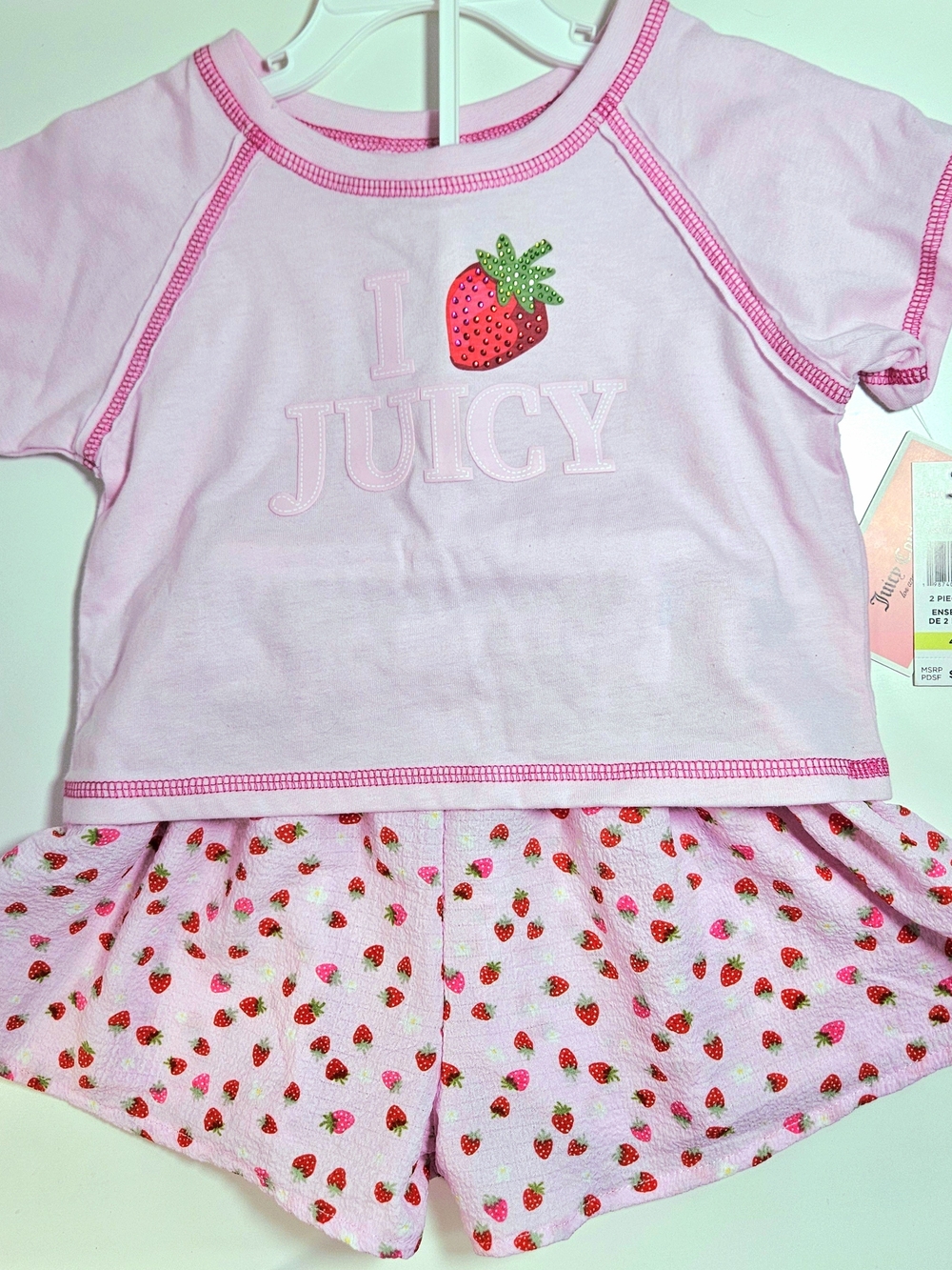 Juicy Couture Kids Pink Strawberry Pajama Set